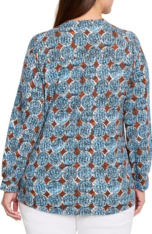 Nic + Zoe Nic+zoe Sand Dollar Top In Blue Multi