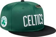 New Era Men's New Era  Kelly Green/Black Boston Celtics Throwback Satin Vintage Pin Two-Tone 59FIFTY Fitted Hat