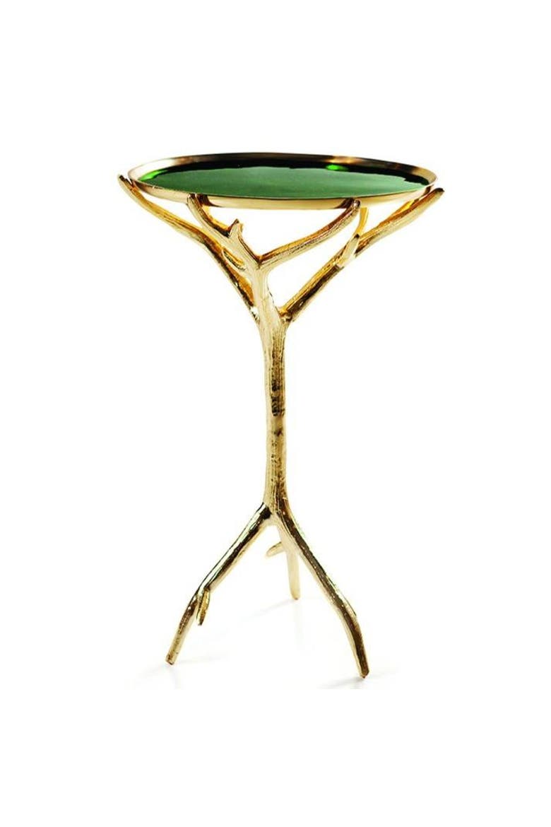 Manzanita Accent Table, Main, color, Gold w/ Emerald Green