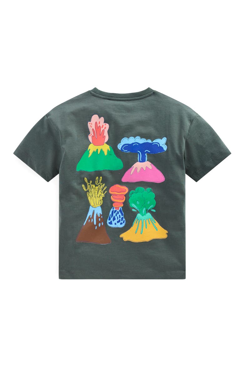 Kids' Volcano Cotton Graphic T-Shirt, Alternate, color, CHARCOAL VOLCANOES