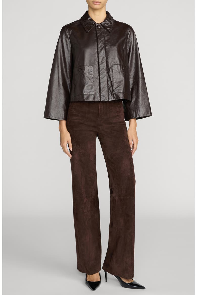 Paper Leather Jacket, Alternate, color, CHESTNUT