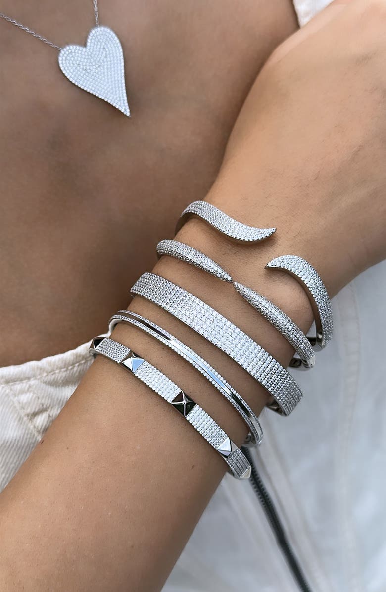 SHYMI Studded Pavé Bangle, Alternate, color, Silver