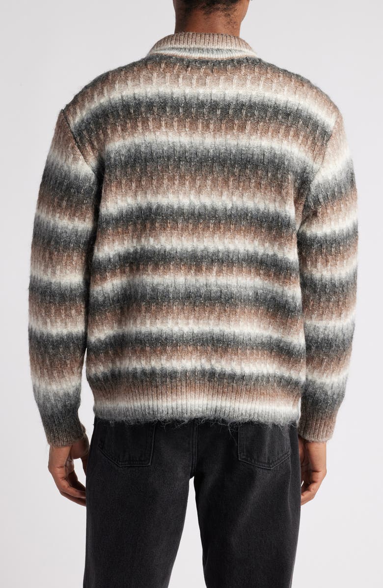 Obey Reggie Ombré Stripe Zip Cardigan, Alternate, color, 