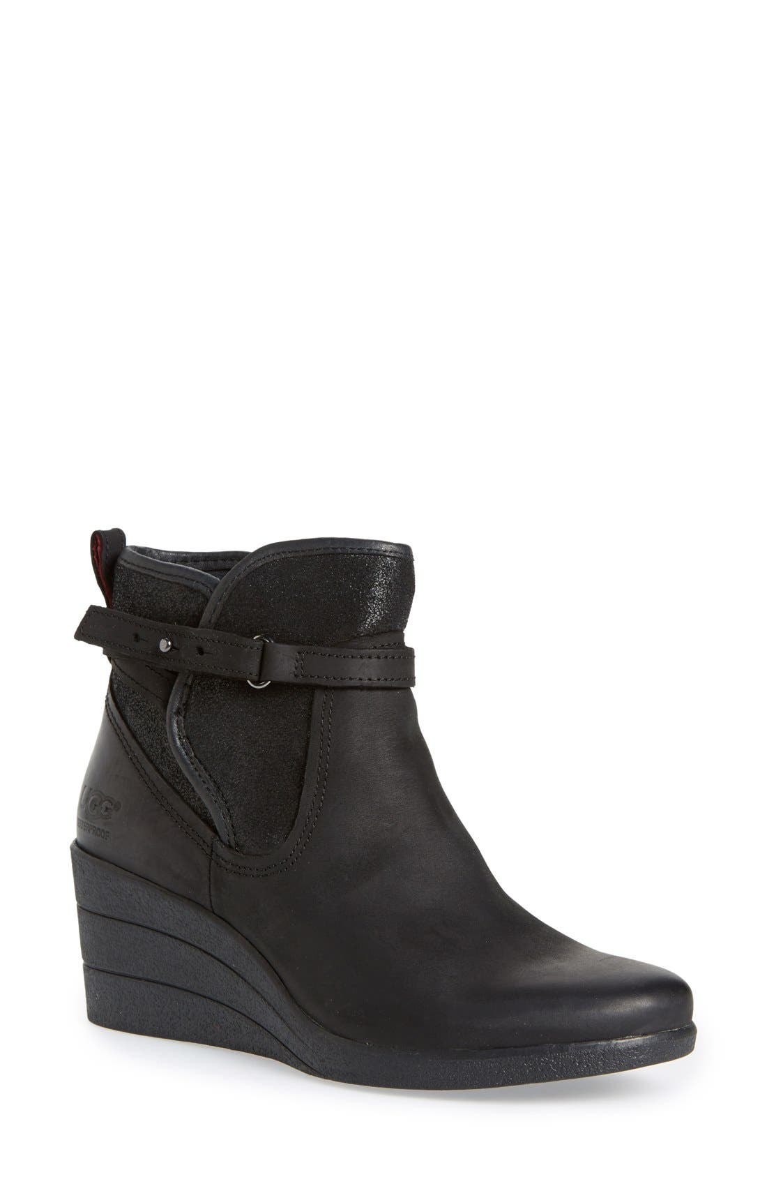 UGG<sup>®</sup> 'Emalie' Waterproof Wedge Bootie, Main, color, 