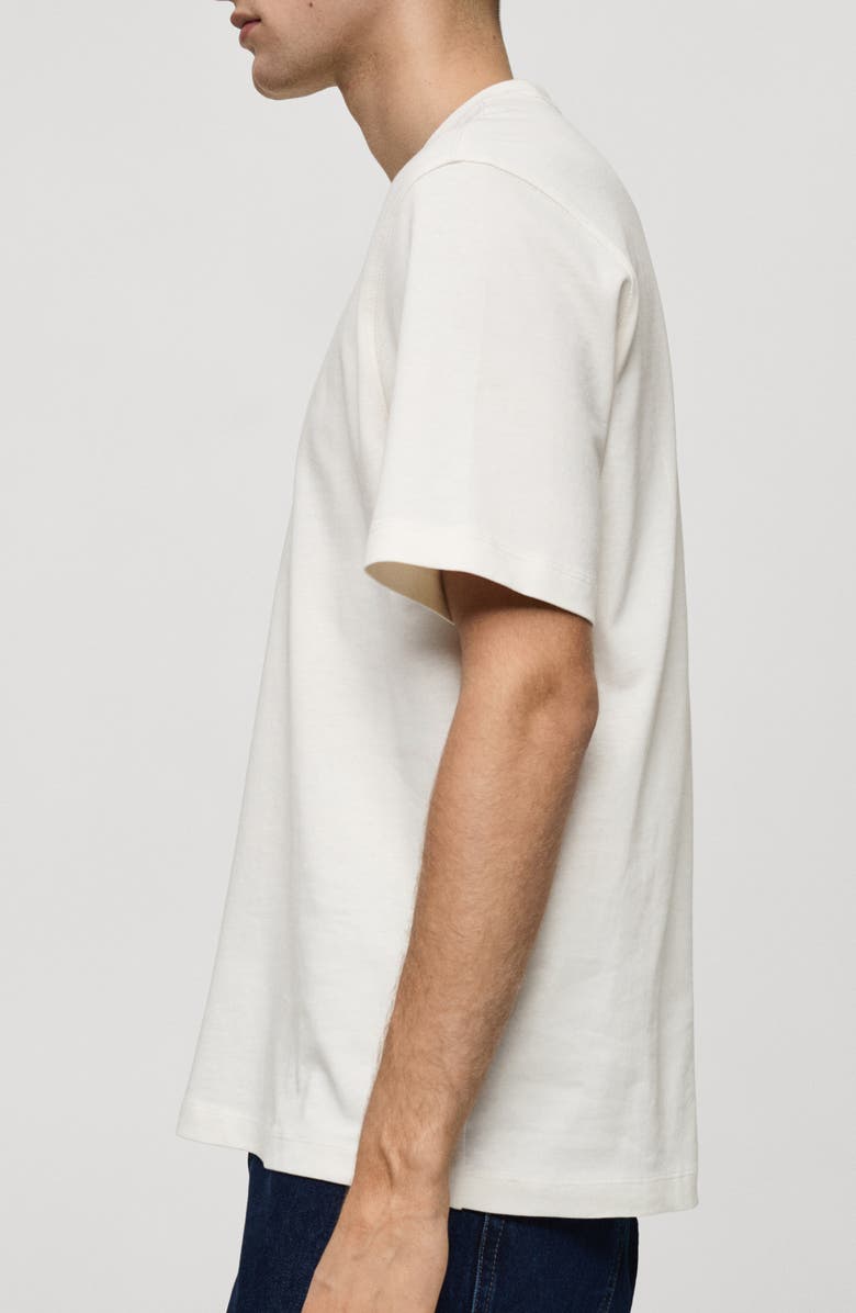 MANGO Relaxed Fit Heavyweight Cotton T-Shirt, Alternate, color, Off White