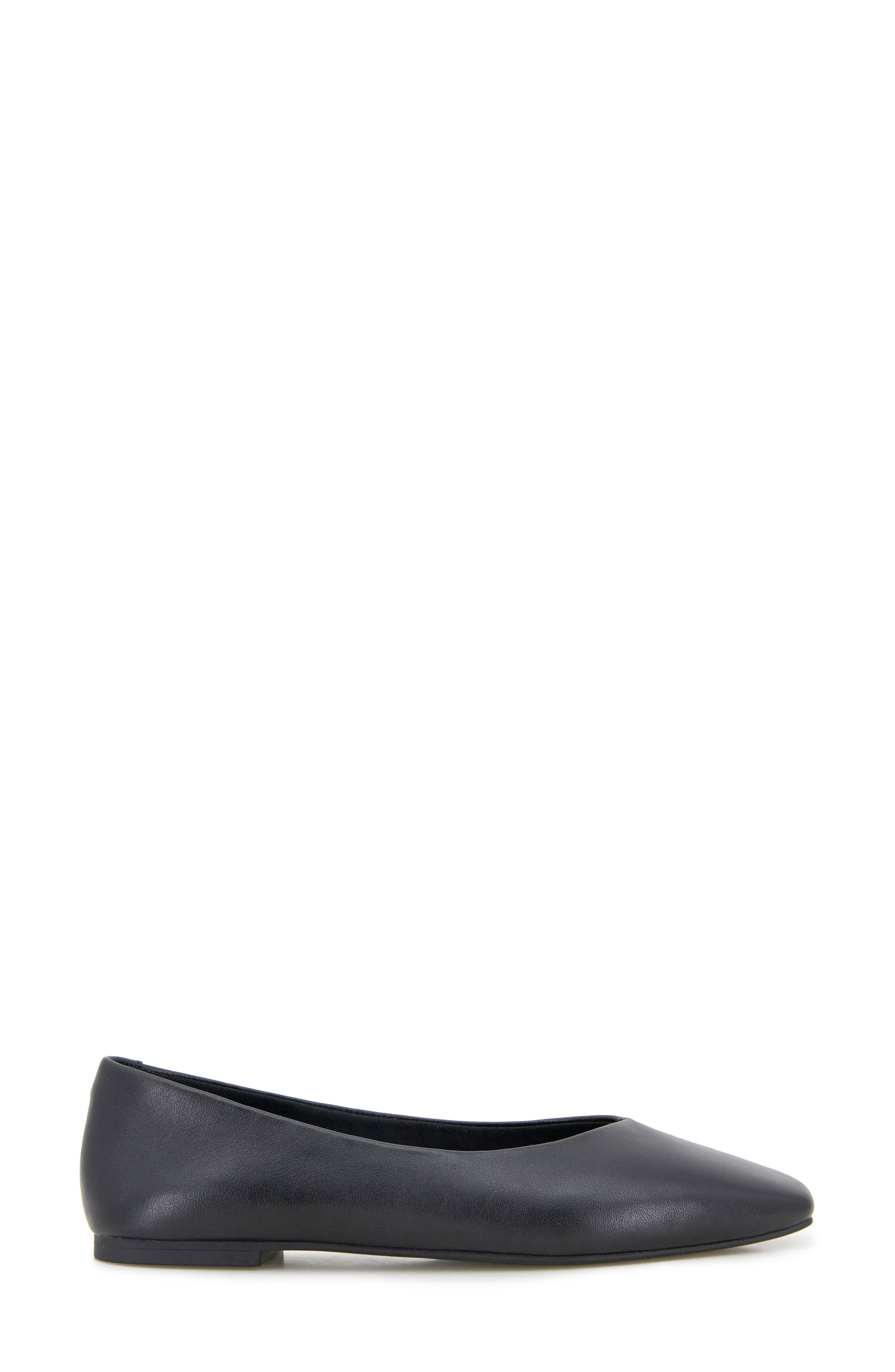 Kenneth Cole Johanna Square Toe Flat, Alternate, color, Black Leather