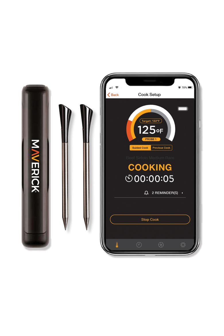 STAKE Dual Probe Wireless Bluetooth Thermometer, Main, color, Black/Silver