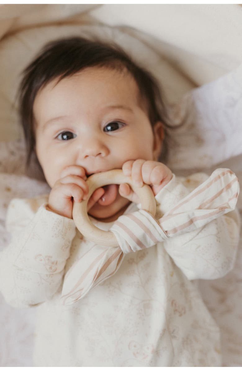 Pehr Secret Garden Puff Sleeve Organic Cotton Romper, Alternate, color, 