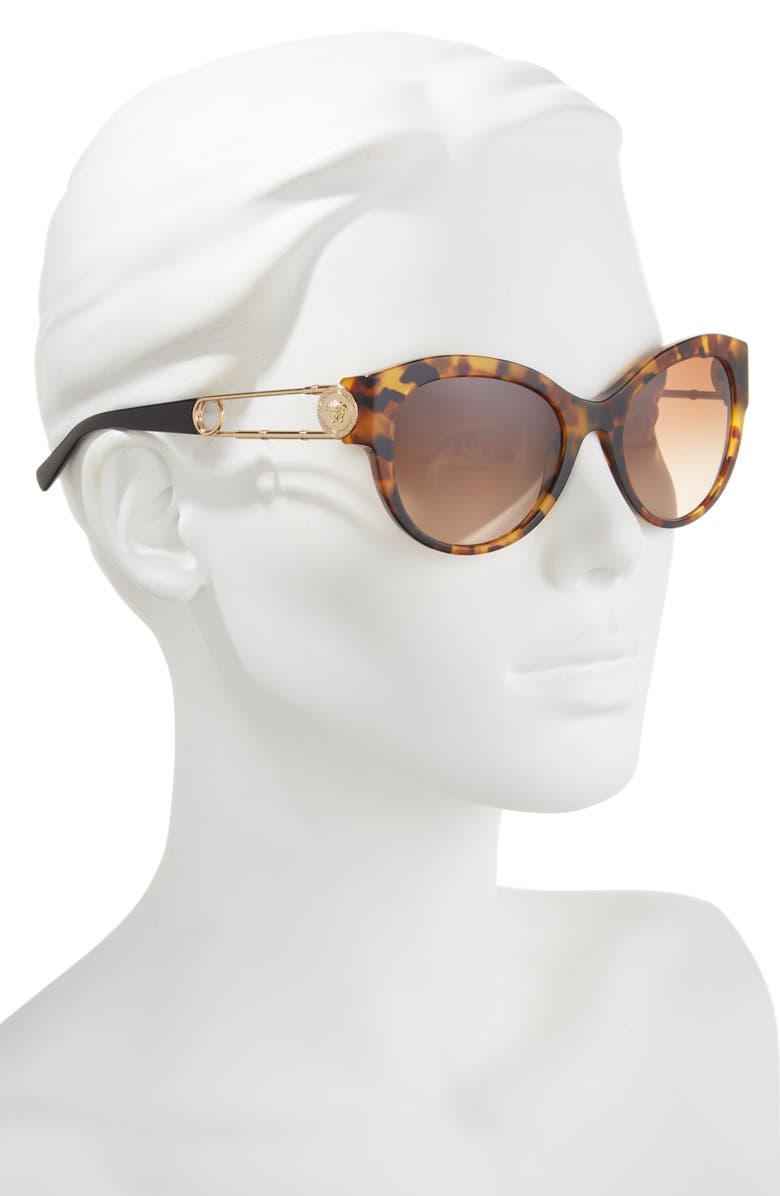 Versace 55mm Pillow Sunglasses, Alternate, color, Brown