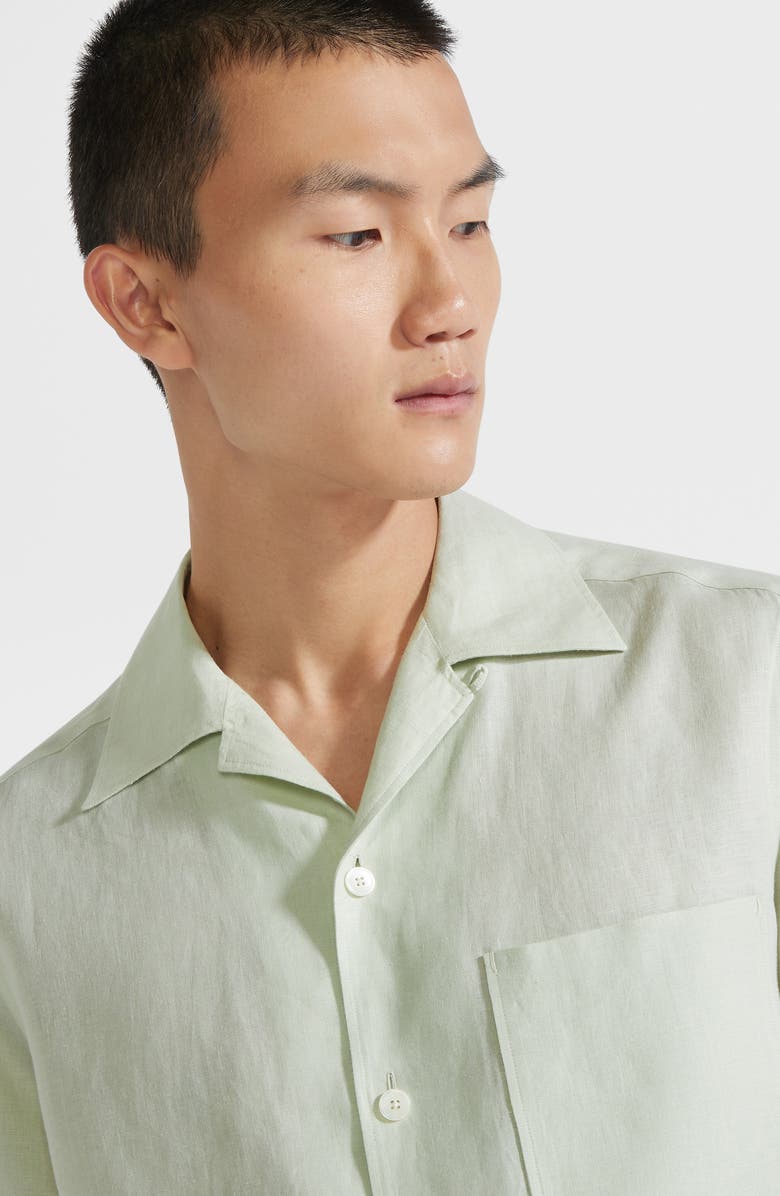 ZEGNA Oasi Linen Camp Shirt, Alternate, color, 