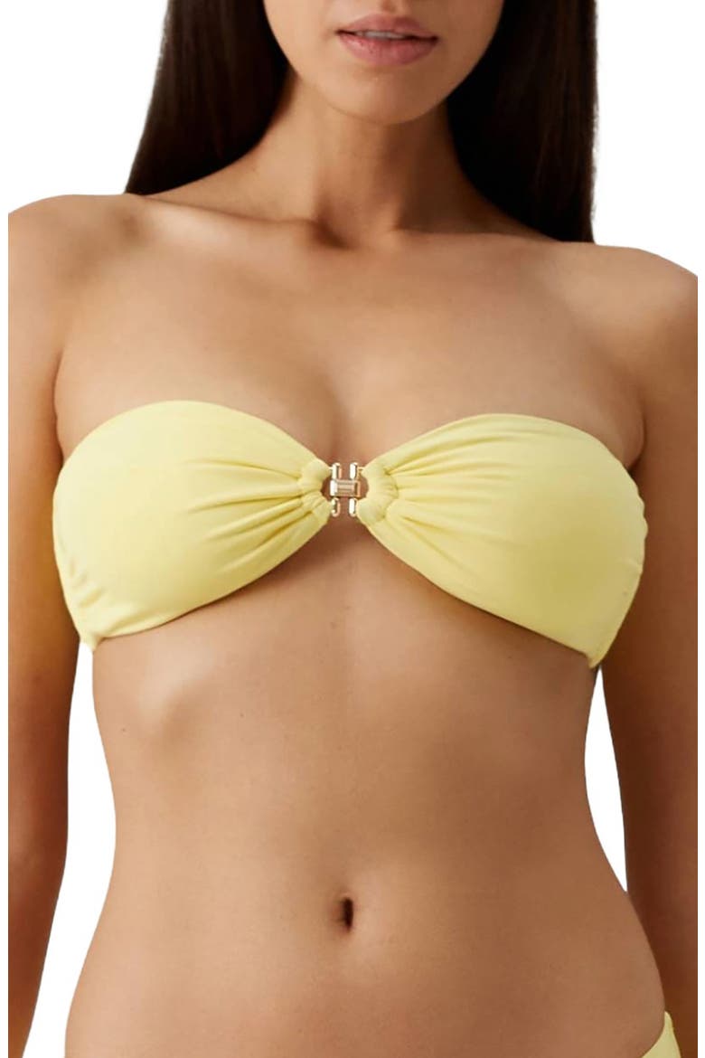 Istanbul Strapless Bikini Top, Main, color, YELLOW