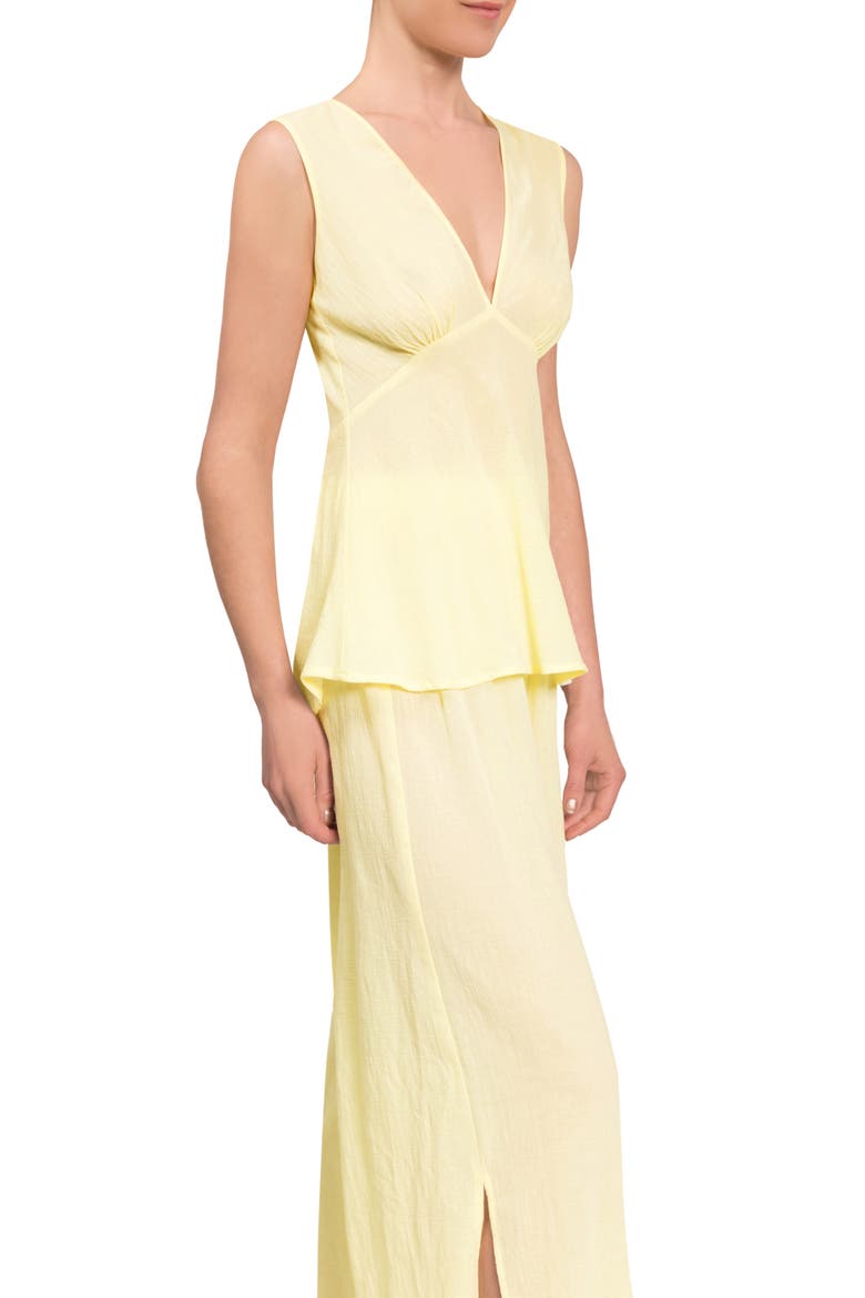 Deep V Wide Leg Pajamas, Alternate, color, LIMONCELLO