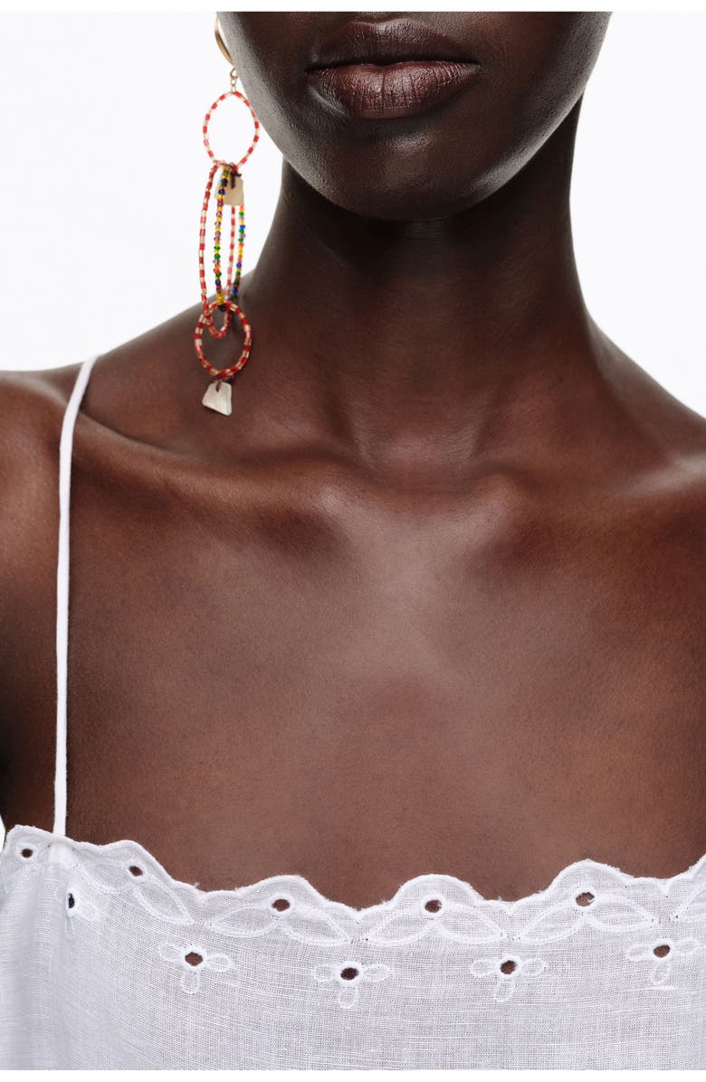 Bimba y Lola Embroidered Asymmetrical Handkerchief Jumpsuit, Alternate, color,