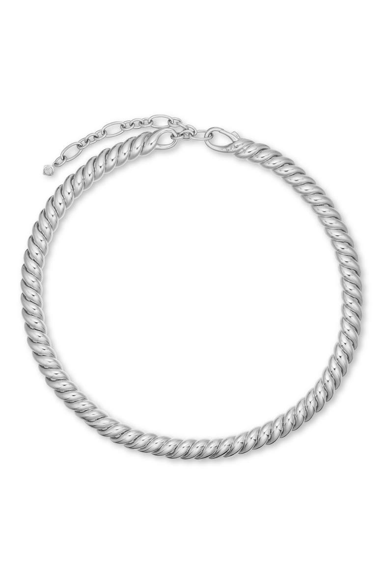 Sculpted Cable Necklace in Sterling Silver, Main, color, STERLING SILVER