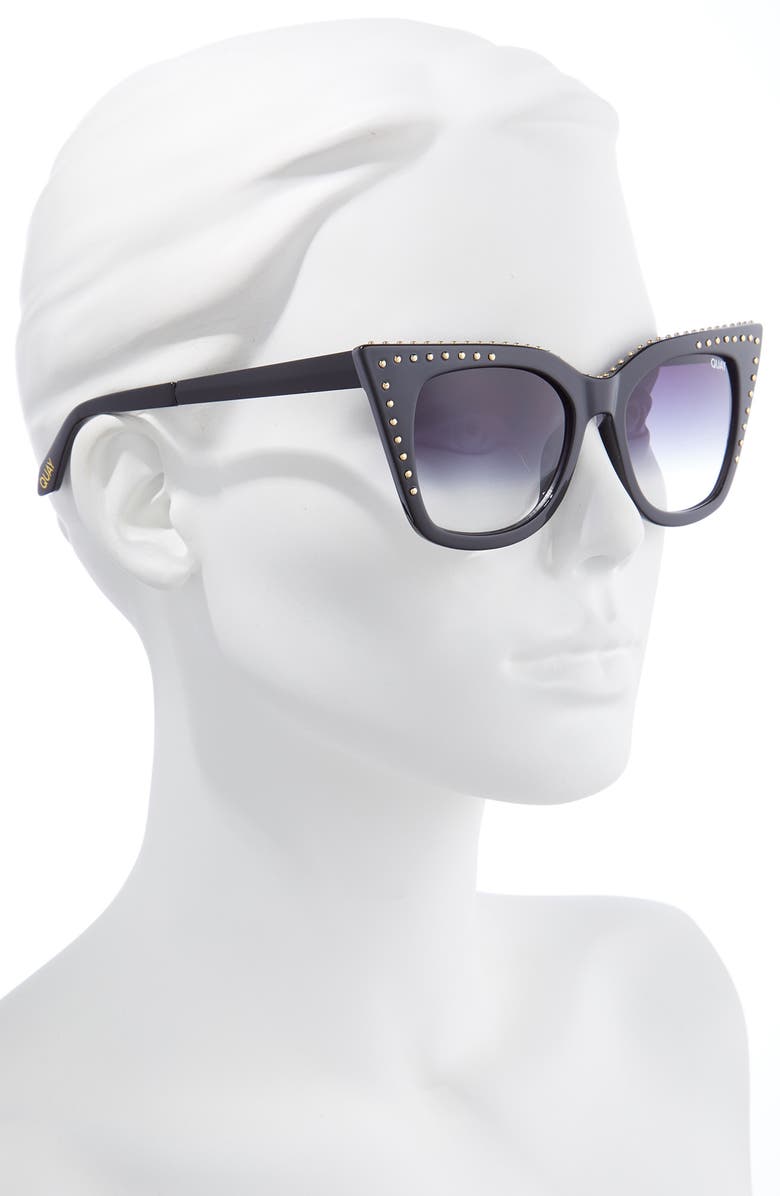 QUAY Australia x Saweetie Harper 53mm Studded Cat Eye Sunglasses, Alternate, color, 