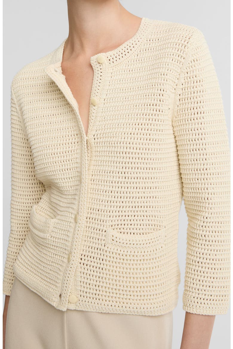 Cotton Open Stitch Cardigan, Alternate, color, NATURAL