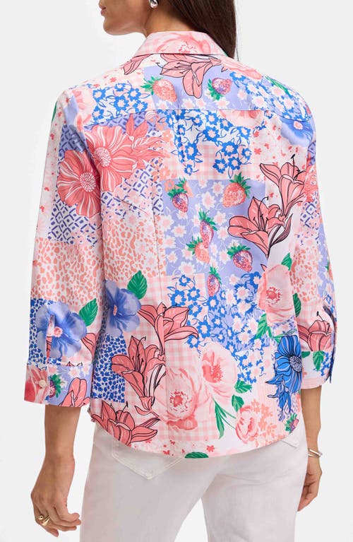 FOXCROFT FOXCROFT JUNE MIXED PRINT COTTON BUTTON-UP SHIRT