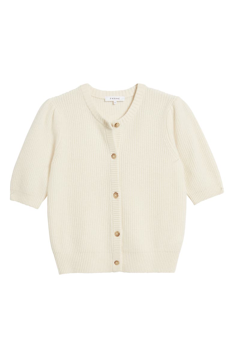 FRAME Shrunken Rib Wool & Cashmere Cardigan, Alternate, color, Cream