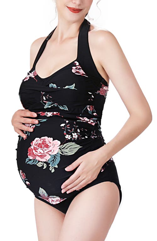 Kimi & Kai Arely Floral Print Upf50+ Two-piece Maternity Swimsuit In Multicolored