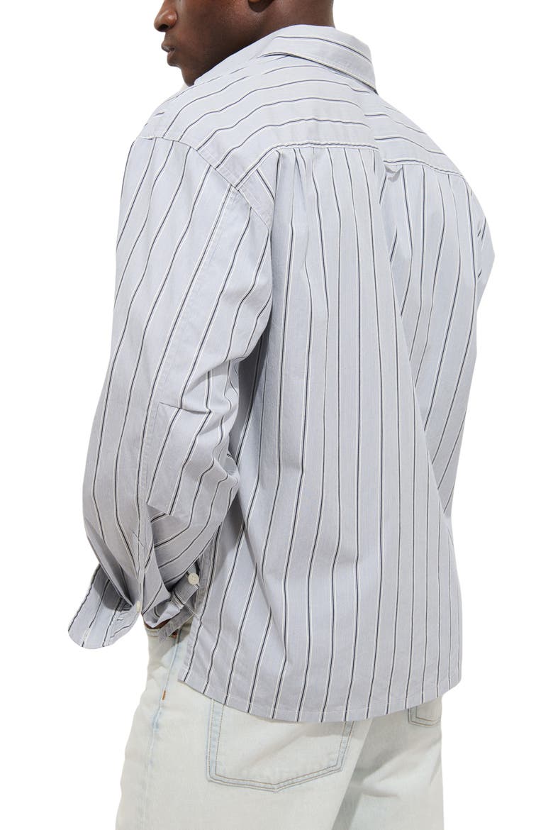Franklin Loose Fit Stripe Cotton Button-Up Shirt, Alternate, color, IVORY/ BLUE