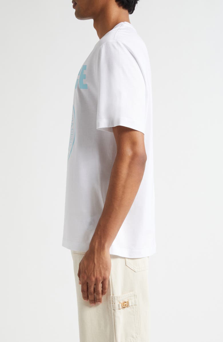 Versace Medusa Compact Cotton Jersey Graphic T-Shirt, Alternate, color, Optical White
