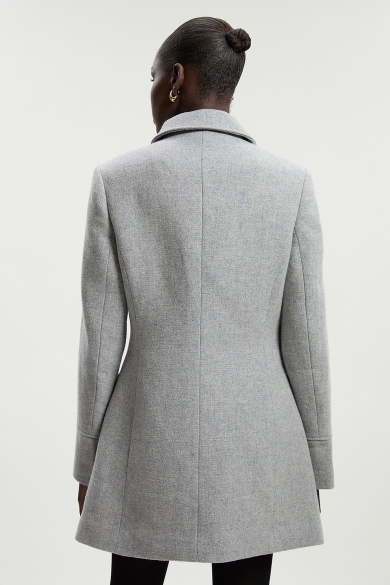 Petite Tailored Knot Detail Midi Coat, Alternate, color, Grey Marl