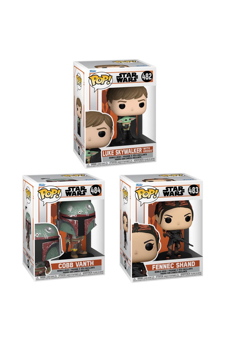 Pop! Star Wars Mandalorian Collectors Set Marshal, Fennec Shand, Alternate, color, Multicolored