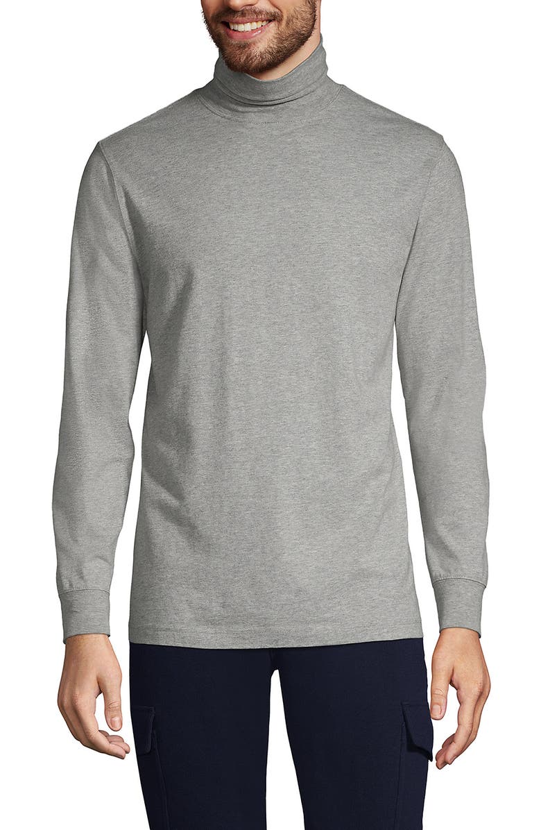 Lands' End Super-T Turtleneck, Main, color, Gray Heather