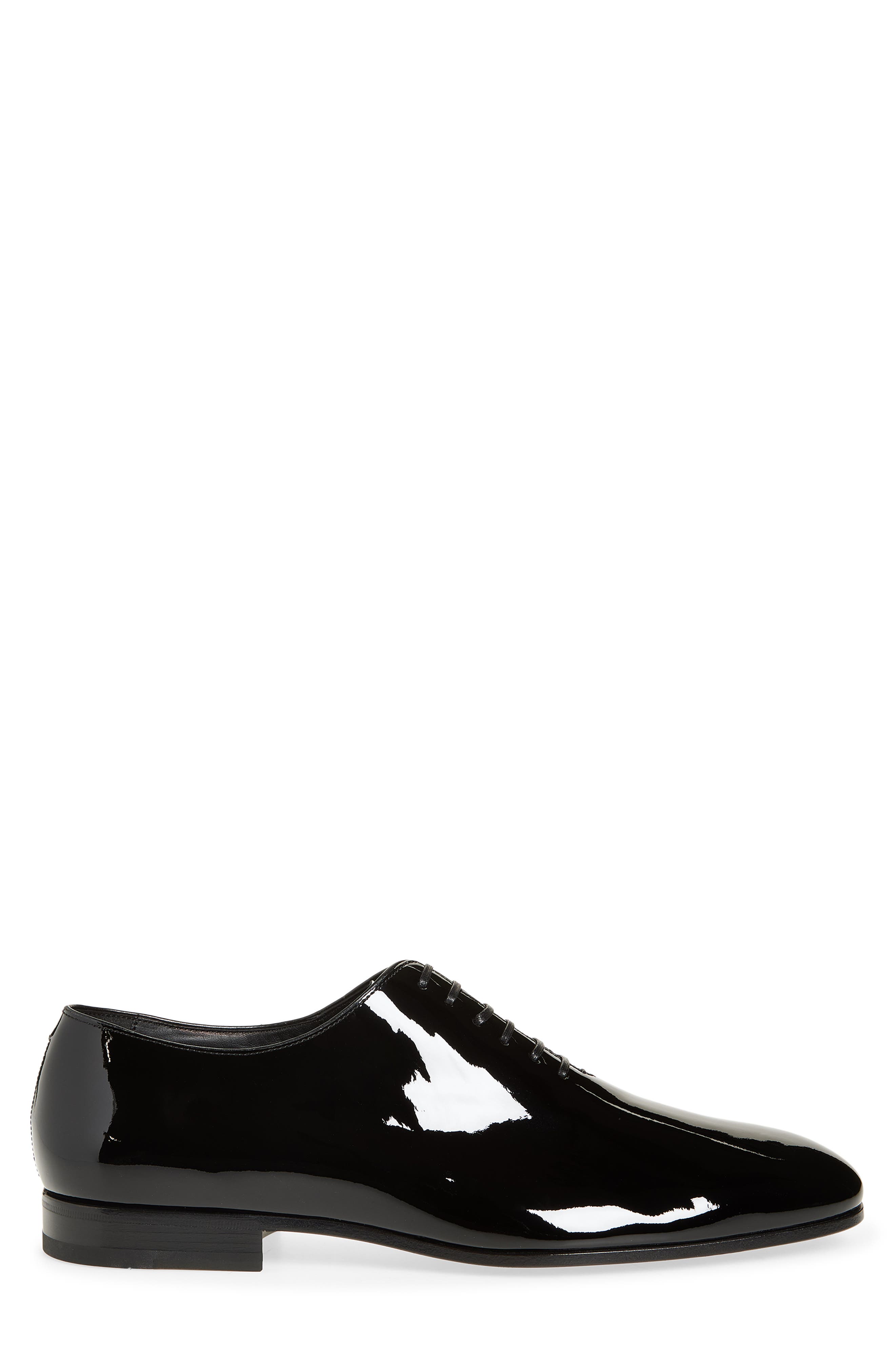 FERRAGAMO Astro Patent Leather Wholecut Shoe, Alternate, color, Nero Nero Nero