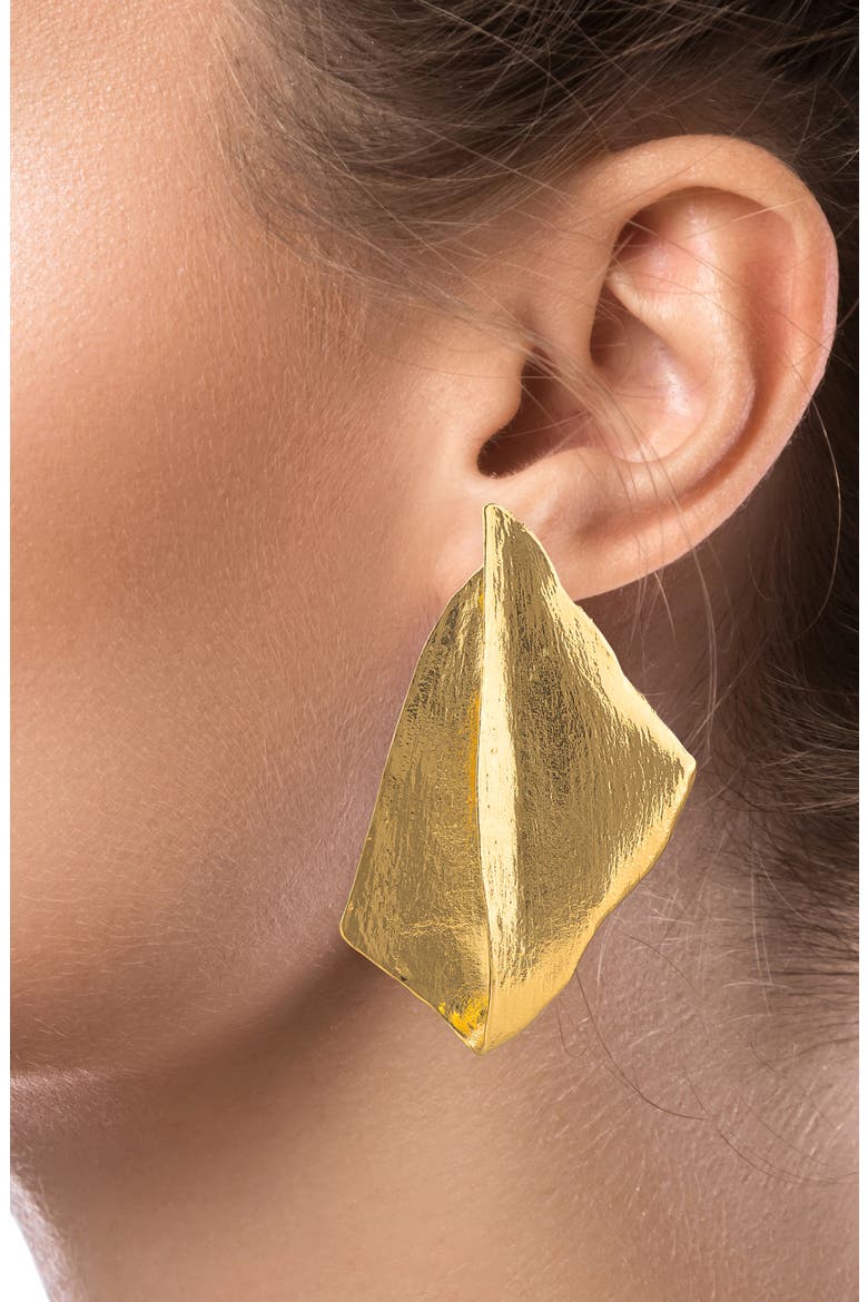 14K Gold Plated Organic Statement Earrings (Nordstrom Exclusive), Alternate, color, GOLD