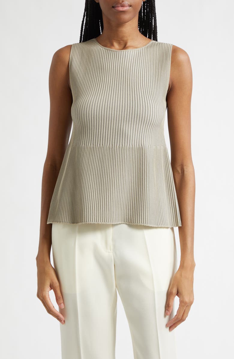 Emporio Armani Reverse Knit Sweater Tank, Main, color, Tan