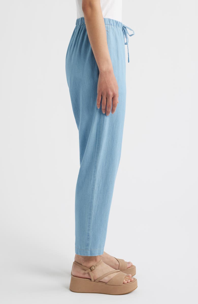 Eileen Fisher Tapered Ankle Drawstring Pants, Alternate, color, Washed Indigo