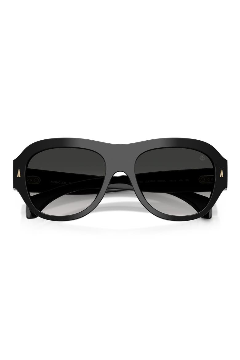 Elevane 56mm Irregular Sunglasses, Alternate, color, BLACK / DARK GRADIENT GREY