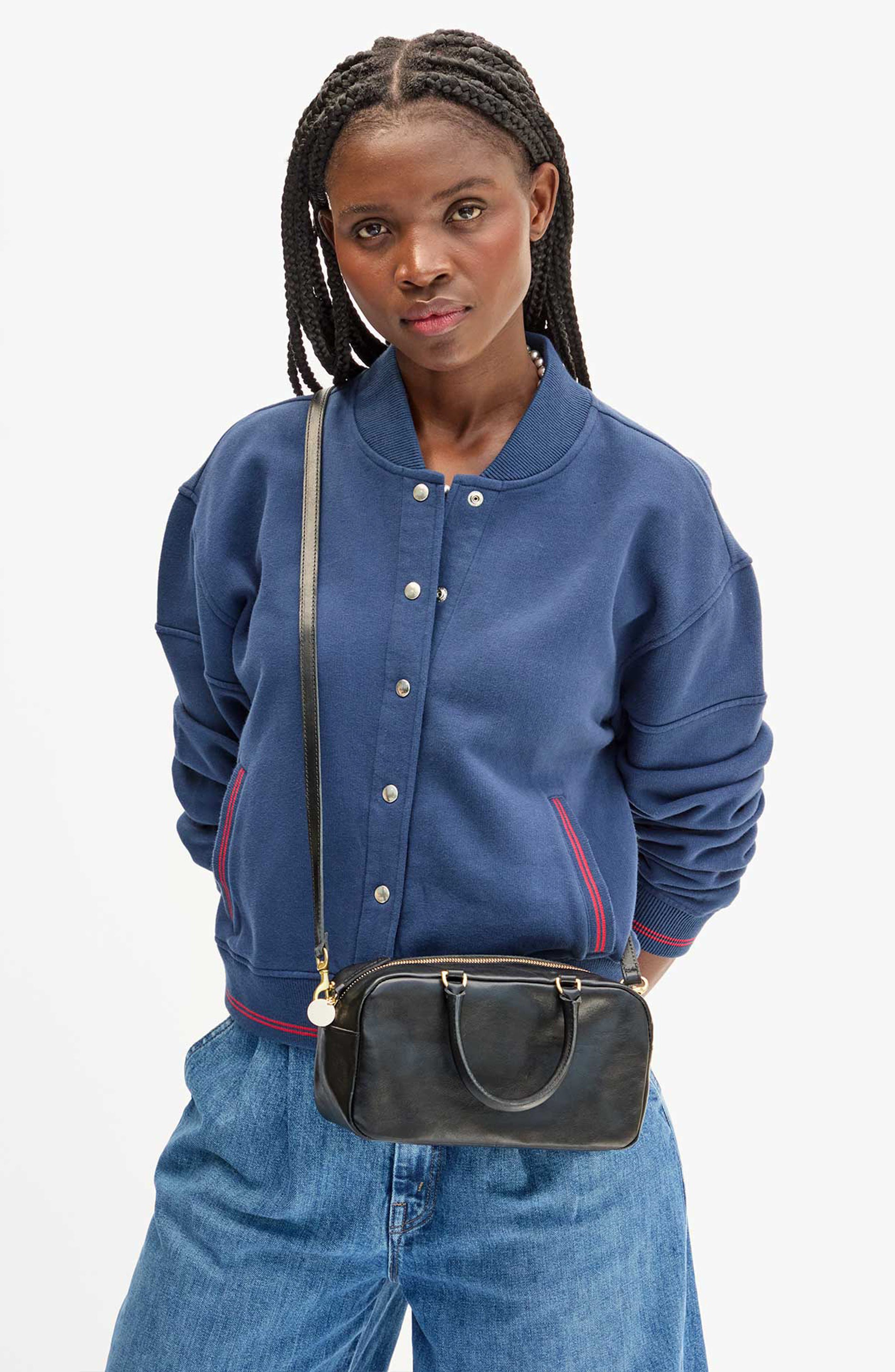 Clare V. Petite Claudine Leather Crossbody Bag, Alternate, color, 