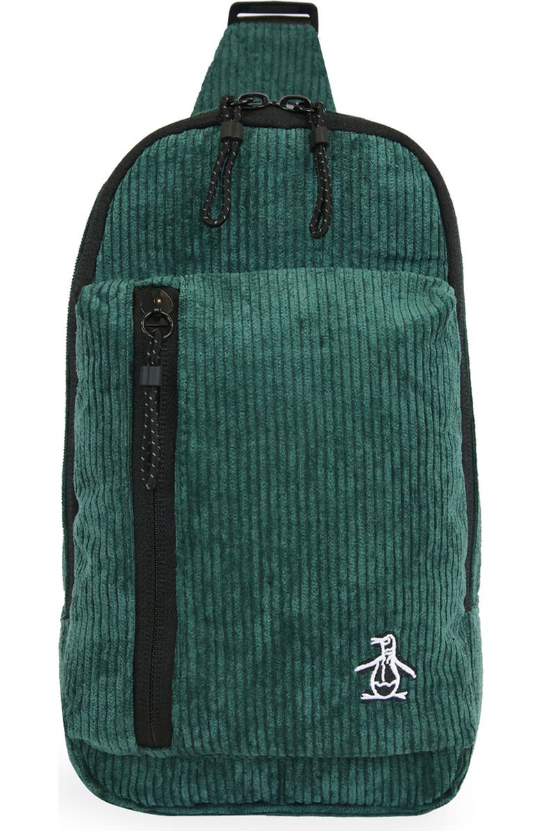 Original Penguin Corduroy Sling Bag, Main, color, Turquiose