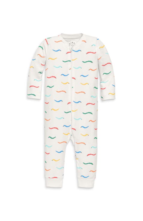 Baby Organic Zip Romper In Baby Bugs