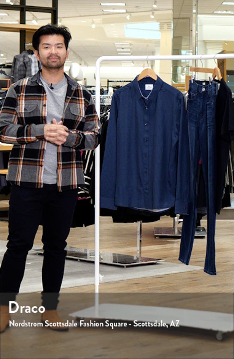 Willem Geometric Print Performance Button-Up Shirt, sales video thumbnail