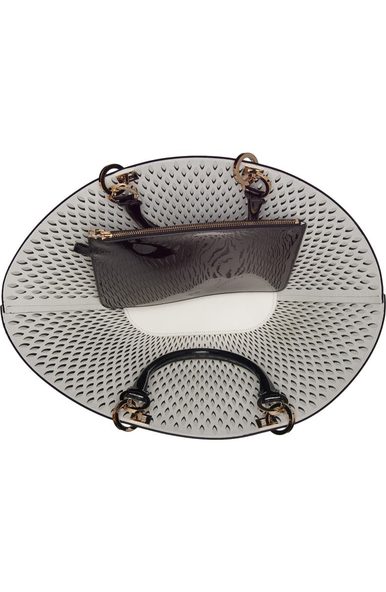 TOM FORD Medium Cutout Patent Leather Panier Tote, Alternate, color, Black