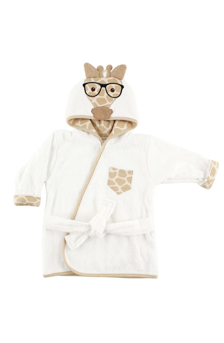 Hudson Baby Cotton Animal Face Bathrobe, Main, color, Nerdy Giraffe