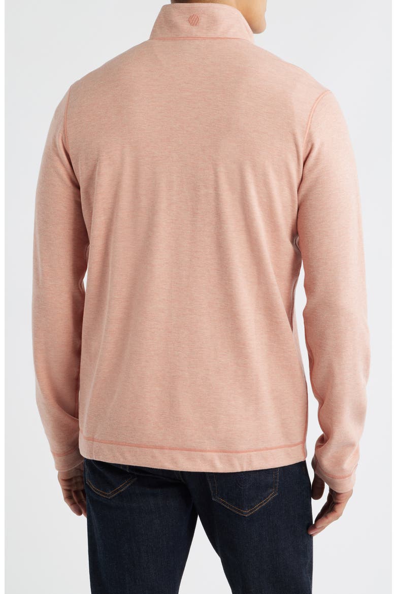 Icon Reversible Cotton Blend Quarter Zip Pullover, Alternate, color, PEACH/ WHITE