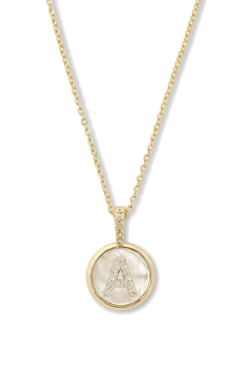 Melinda Maria Baby Love Letters Initial Pendant Necklace, Main, color, Gold A