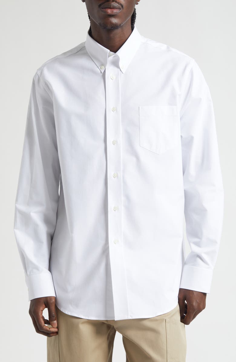 Givenchy Classic Fit Cotton Oxford Button-Down Shirt, Main, color, White