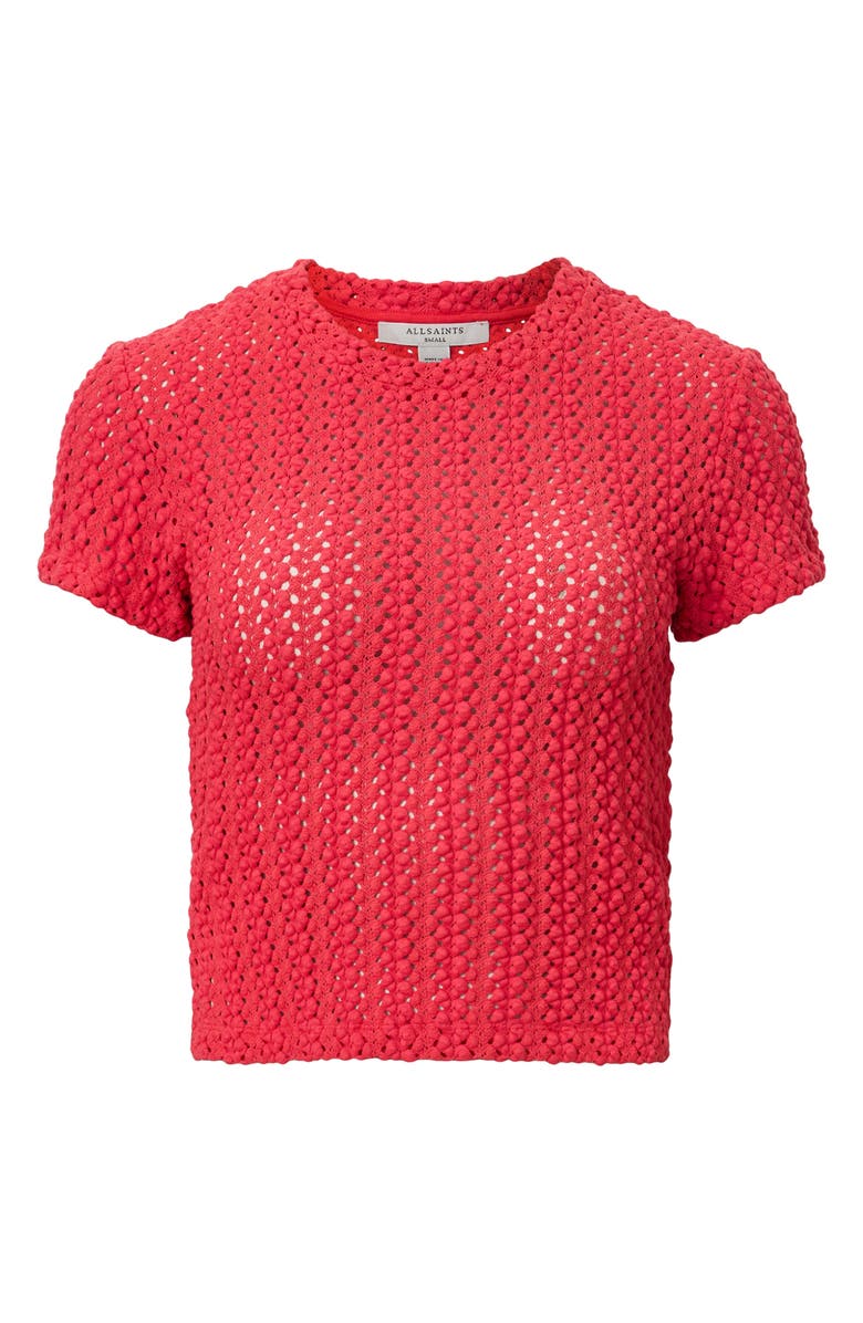 AllSaints Karma Stevie Lace Top, Alternate, color, Crimson Red