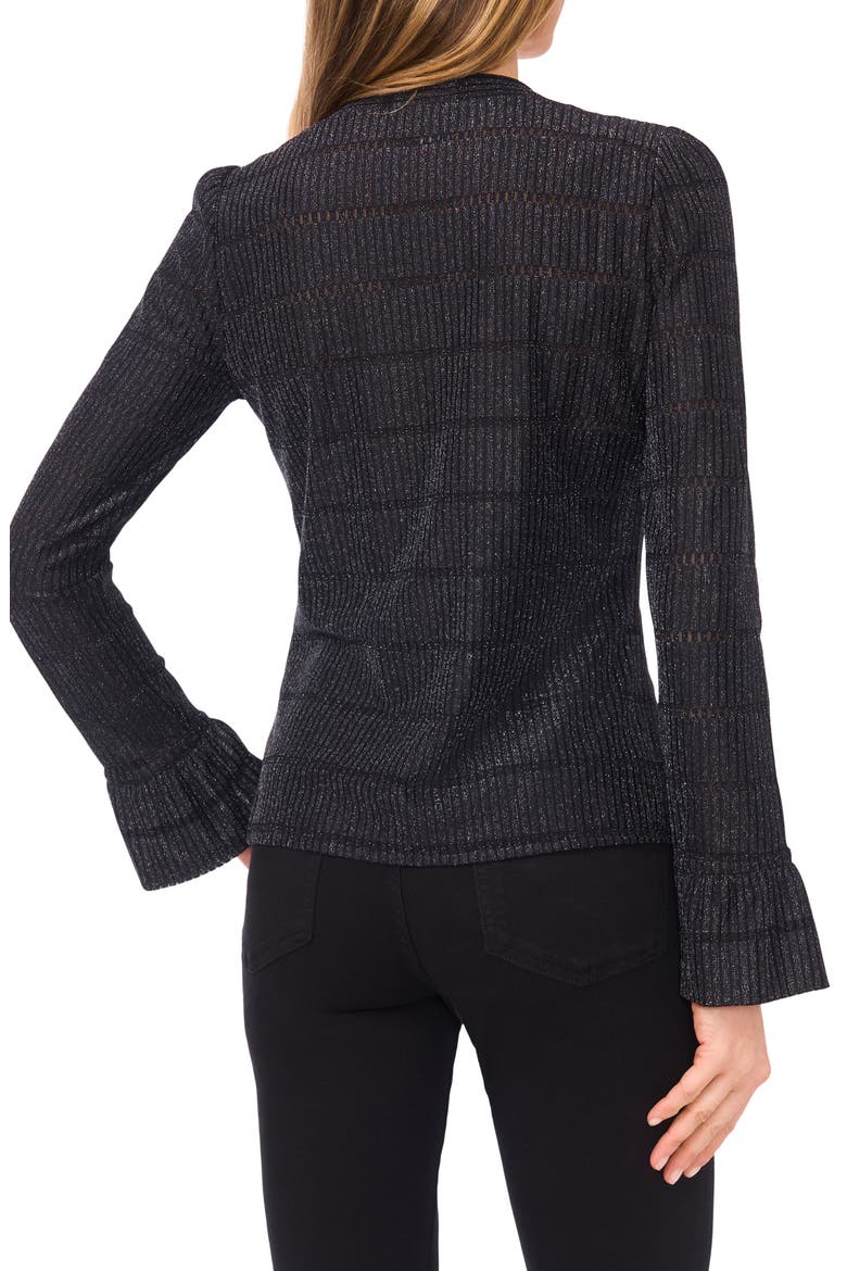 Metallic Rib Cardigan, Alternate, color, RICH BLACK