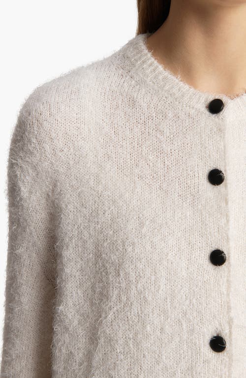 Shop Khaite Jules Silk & Cashmere Eyelash Cardigan In Glaze