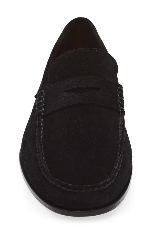 Santoni Suede Penny Loafer In Blue