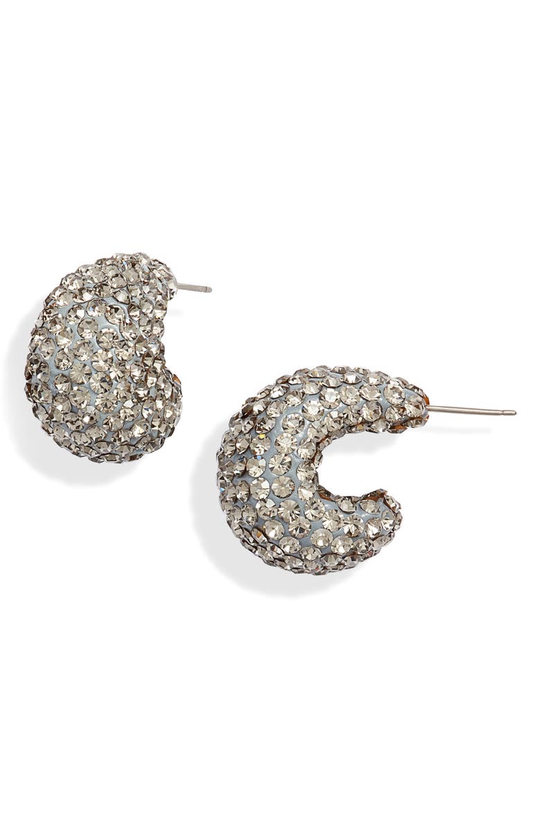 Kate Spade New York clay pavé huggie hoop earrings, Main, color, 