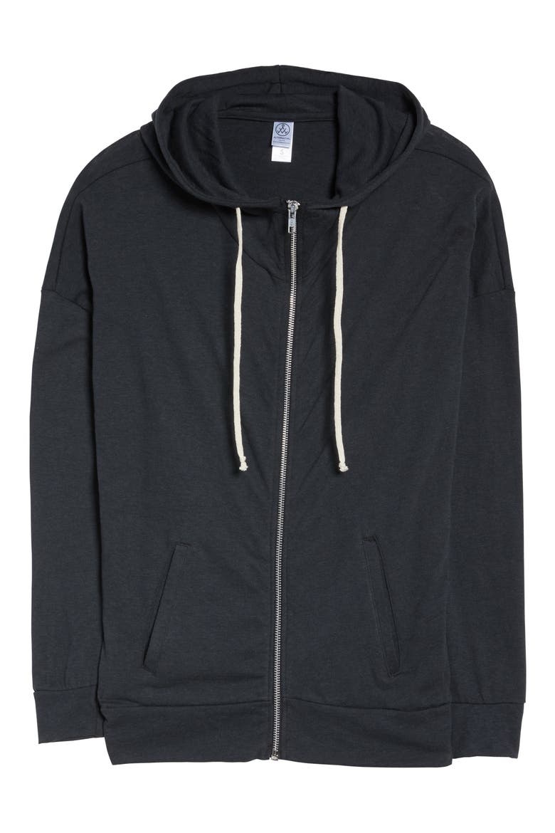 Cool Down Zip Hoodie, Alternate, color, ECO TRUE BLACK