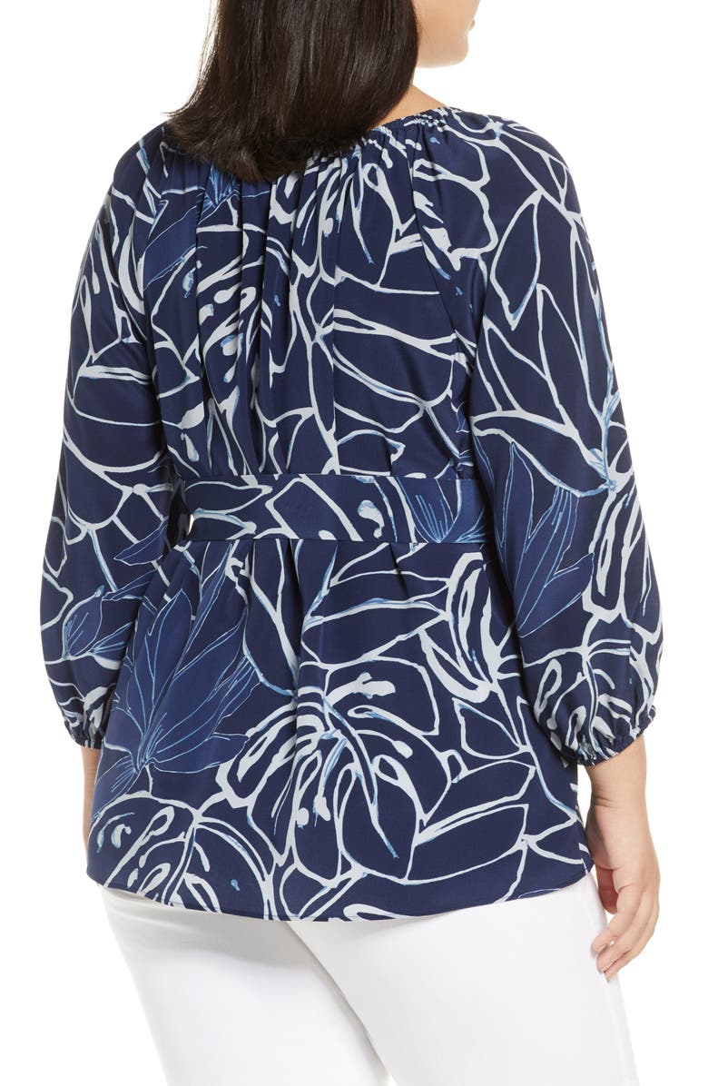 Lafayette 148 New York Carson Belted Silk Blouse, Alternate, color,