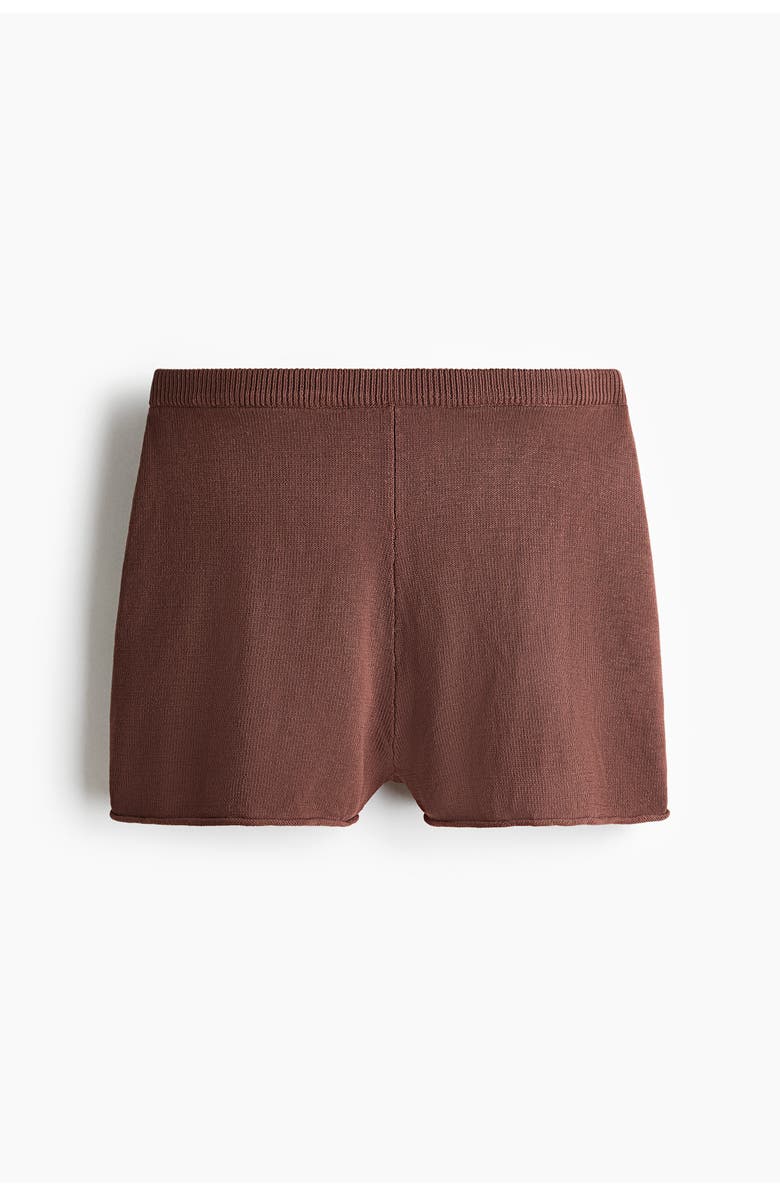 H&M Roll-edge Knitted Shorts, Main, color, Dark Dusty Pink